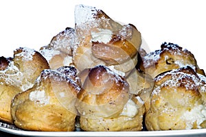 Bigne filled with ricotta cream