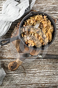 Bigos, a traditional Polish dish with cabbage