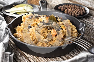 Bigos, a traditional Polish dish with cabbage