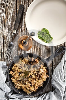 Bigos, a traditional Polish dish with cabbage