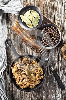 Bigos, a traditional Polish dish with cabbage