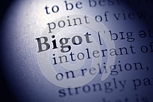 Definition of the word bigot photo