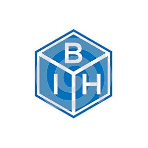 BIH letter logo design on black background. BIH creative initials letter logo concept. BIH letter design