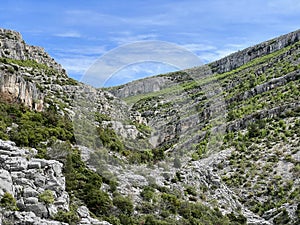 Bijela voda stream canyon or Bijela river karst canyon, Karin Gornji - Croatia