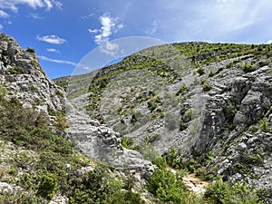 Bijela voda stream canyon or Bijela river karst canyon, Karin Gornji - Croatia