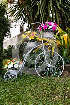 Bike artificial flowers photo