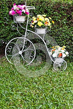 Bike artificial flowers photo