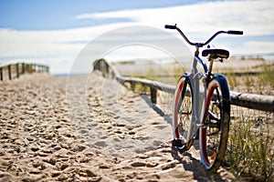 Bike on beach photo