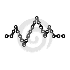 Bike or Bicycle Chain Cardiogram, Heartbeat Graph. Cycling is Health Concept