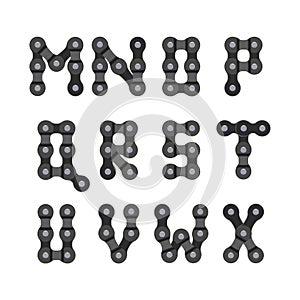 Bike or Bicycle Chain Vector Font