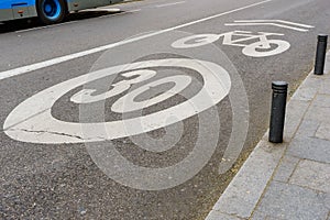 Bike and Bicycle lanes speed limit over 30 mph