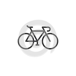 Bike, Bicycle line icon, outline vector sign, linear style pictogram isolated on white.