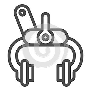 Bike brake line icon, bicycle concept, bicycle part sign on white background, bike wheel brakes icon in outline style