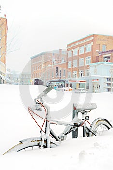 Bike Buried in Snow