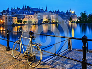 Bike on canal, The Hague