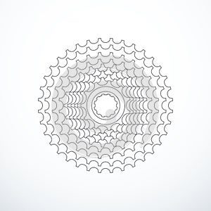 Bike cassette isolated. Vector illustration