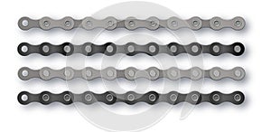 Bike chain. Bicycle Cartoon silhouette for bike chain on bicycle. Cycling line pattern. Motorcycle chain symbol. Chain