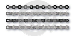 Bike chain. Bicycle Cartoon silhouette for bike chain on bicycle. Cycling line pattern. Motorcycle chain symbol. Chain