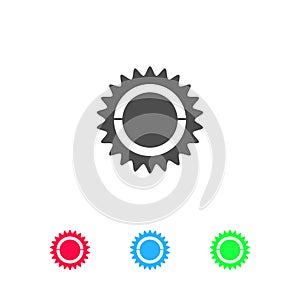 Bike chainring, chainwheel icon flat