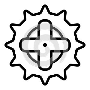 Bike chainwheel icon, outline style
