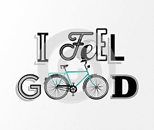 Bike concept bicycle motivation retro text poster