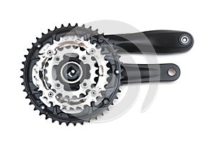 Bike crankset and chainring isolated