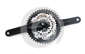 Bike crankset and chainring isolated