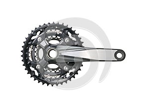 Bike crankset and chainring isolated