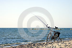 Bike and fishing rod