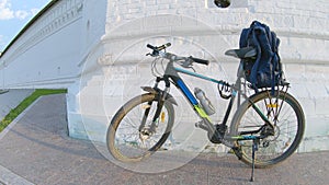 The bike in front of a white wall