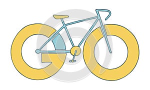 Bike icon. Go for a ride adventure concept