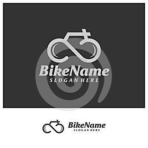 Bike infinity Logo Design Template. Bike logo concept vector. Creative Icon Symbol
