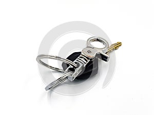 Bike key chain on white background