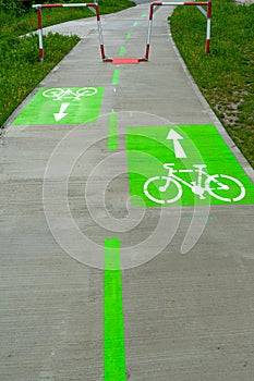 A bike lane for cyclist with barrier