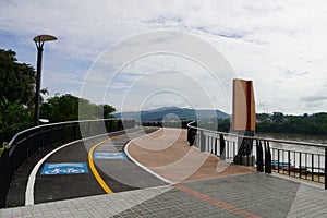 Bike lane on Mekhong rive bank in Chiang Khong Province.