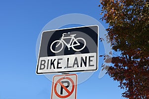 Bike Lane | No Parking Sign