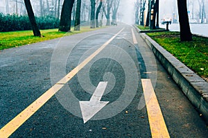 Bike lane on sidewalk