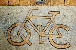 Bike Lane symbol in Quezon City in Metro Manila