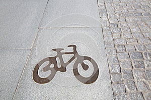 Bike Lane Symbol in Stockholm; Sweden