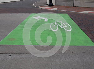 Bike Lane Turn Box Pavement Markings