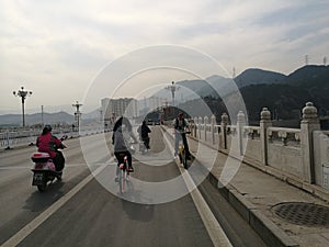 Bike lanes Beijing China