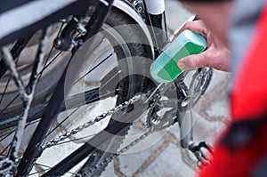 Bike, lubricate, bicycle, repair, gear, mechanic, derailleur, service