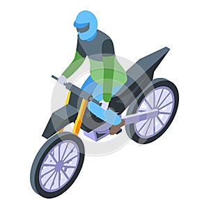 Bike motocross icon isometric vector. Moto wheel