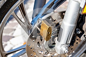 Bike or Motorcycle Disc Brake and Padlock Security in Treviso