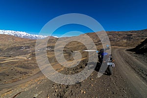 Bike in Mountains - Langza Village, Spiti Valley, Himachal Pradesh