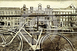 Bike Parked on an Embankment in Amsterdam