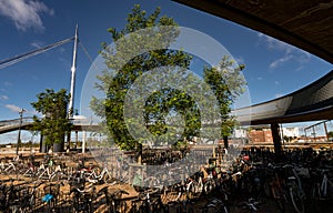 Bike parking at Byens bro The City Bridge, Denmark