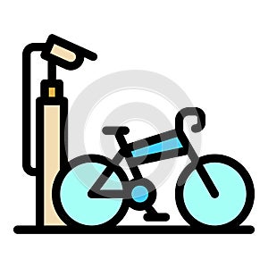 Bike parking security icon vector flat