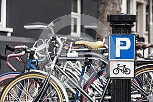 Bike parking sign