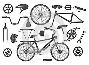 Bike parts isolated